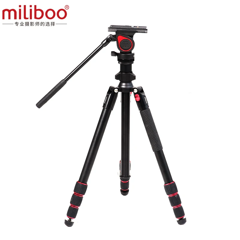 miliboo Promotion lightweight Travel Mini Portable Camera Aluminum Carbon Tripod Stand with Fluid Head