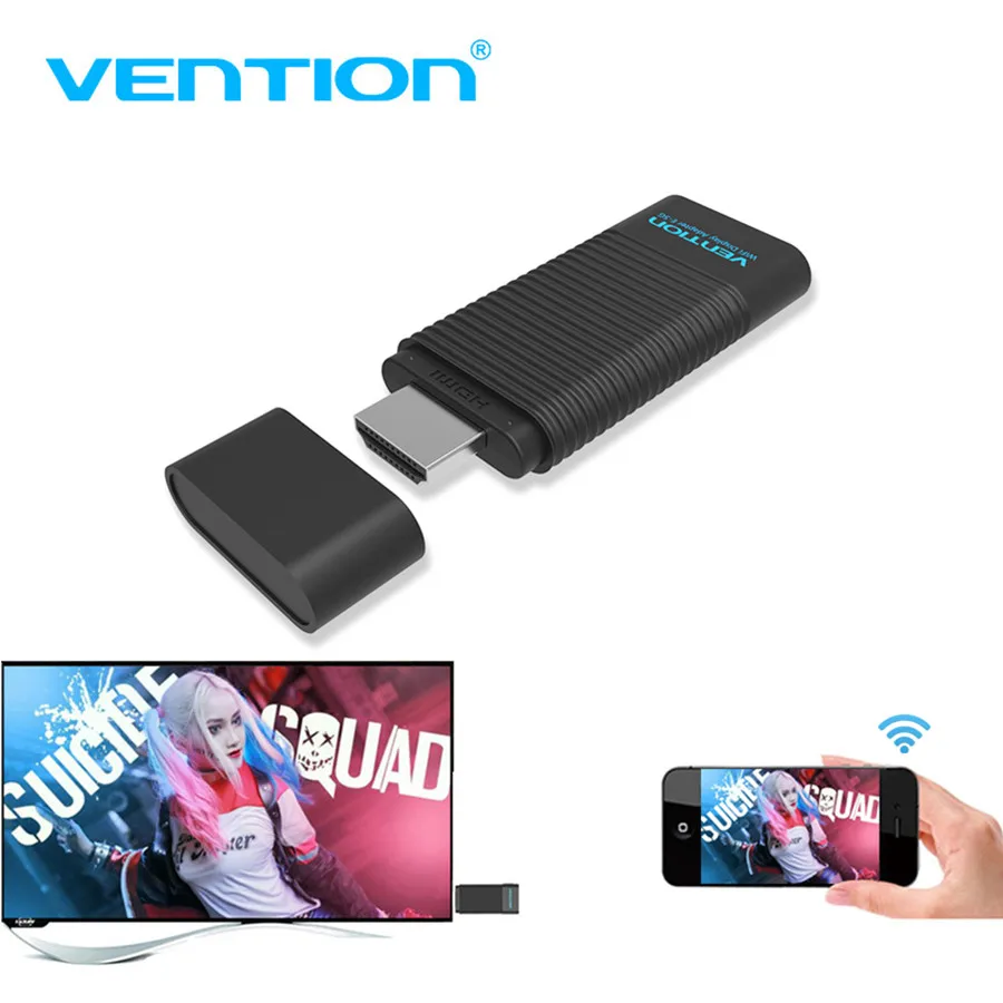

Vention 5G Wireless HDMI WiFi Display Adapter, phone laptop screen share Transmitter Receiver Smart TV Stick for IOS Projector
