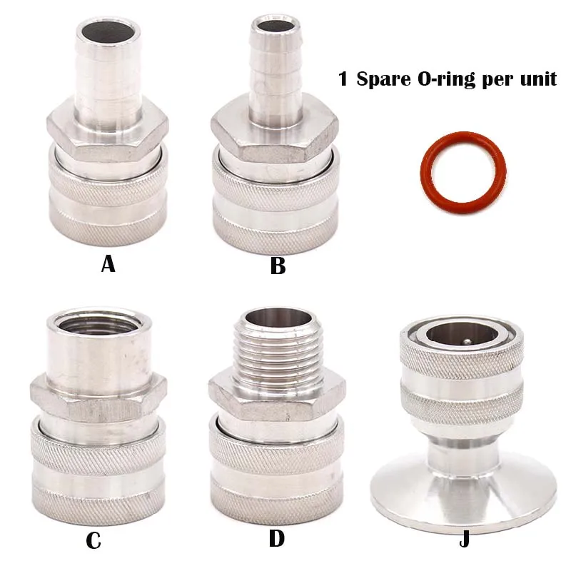 

Homebrew Beer Female Quick Disconnect 304 Stainless Steel Ball Lock Style