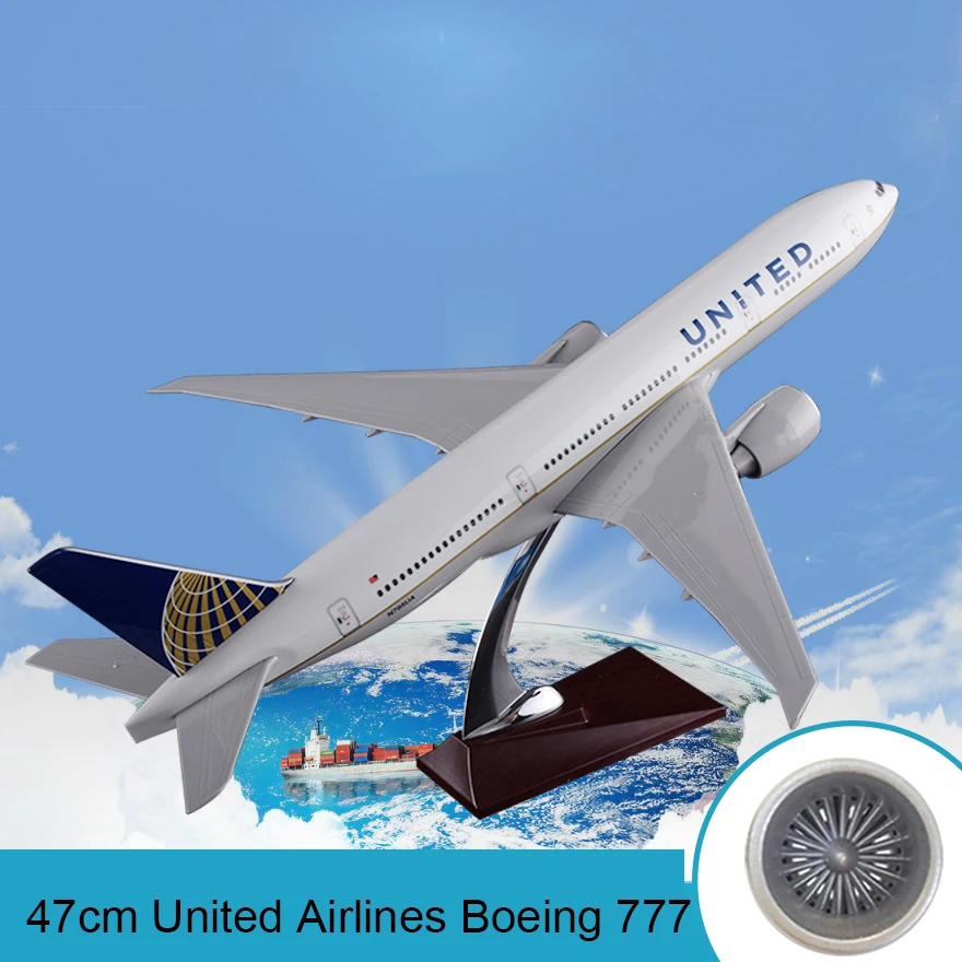 47 см Boeing 777 модель самолета United Соединенных Штатов Америки B777 смолы Аэробус