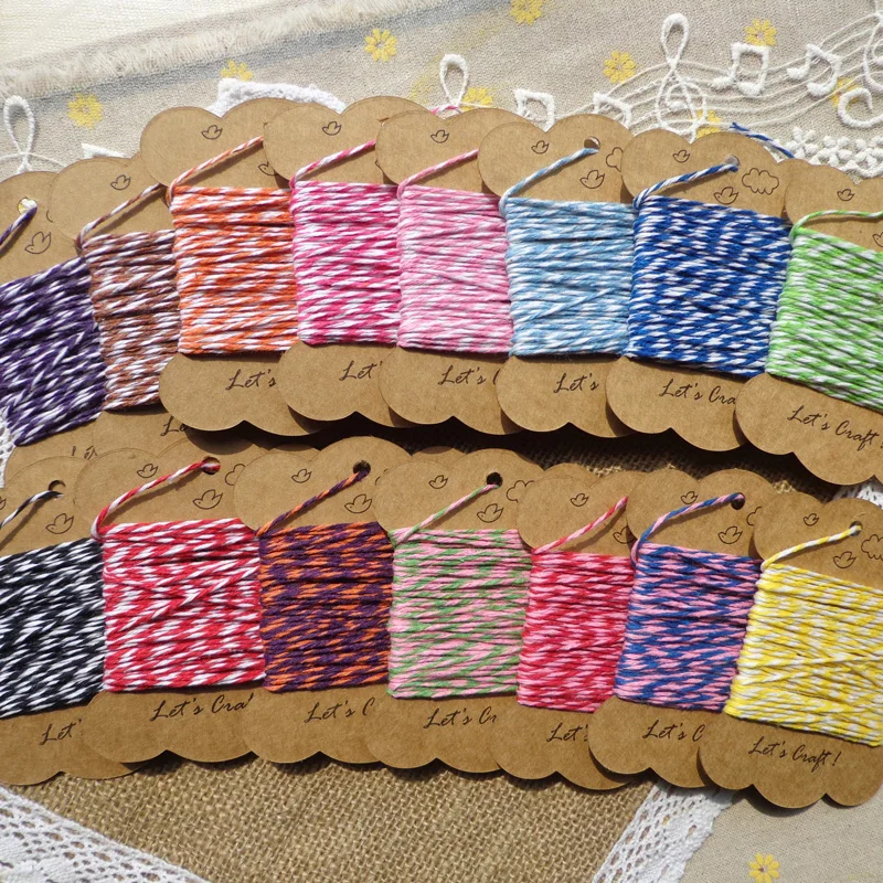 

10Yards Per Spool Cotton Twine 8ply Handmade Stationery Deco Wrap Packing Cotton String Cord Rope 15 Colors For Choose Clip Deco