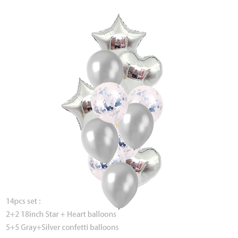 Розовое золото латексный воздушный шар "Конфетти" с принтом «Звезда», Фольга воздушные шары для свадьбы вечеринки для украшения детского душа день рождения Рождество Вечеринка поставки - Цвет: Silver-star