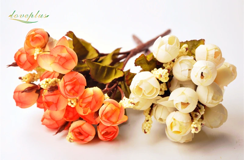 Zinmol красочные шелковые искусственные цветы 15 голова Мини Роза для домашнего декора для свадьбы Маленькие розы цветок букет украшение