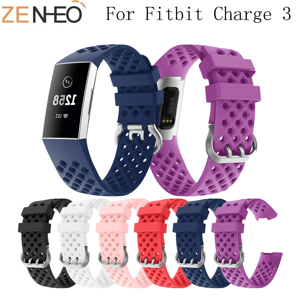 

2018 New soft Silicone Sports Band For Fitbit Charge 3 Rubber Bracelet Watchband Strap For Fitbit Charge 3 Straps Metal Buckle