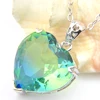 Luckyshine-pendentifs en forme de cœur et de Tourmaline, pendentifs de mariage en argent, en russie, aux états-unis et en australie, colliers pour filles ► Photo 3/5