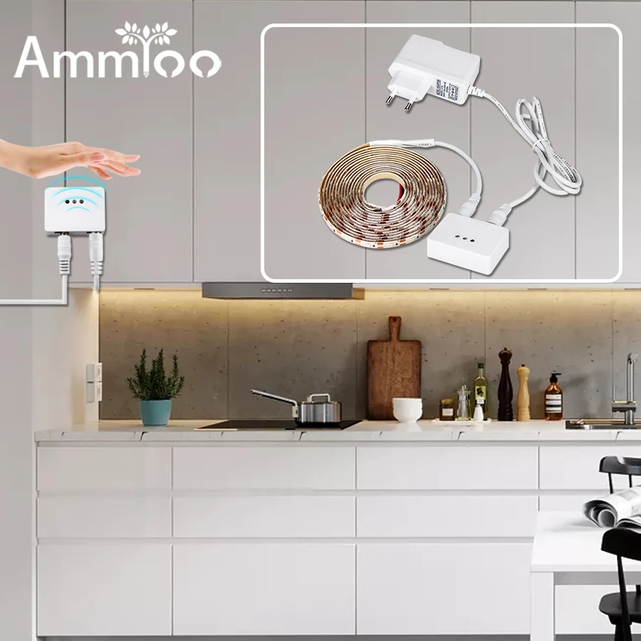 DC 12 В ручной развертки сенсор светодиодные ленты водостойкие Dimmable ручной волны движения сенсор светодиодный шкаф кухня огни шкаф Smart лампа