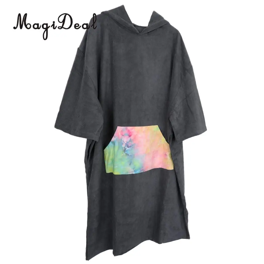 Surf Swim Changing Robe Bath Towel Outdoor Adult Water Absorbent Hooded Beach Poncho Towel Women Man Bathrobe Quick Dry Cover Up