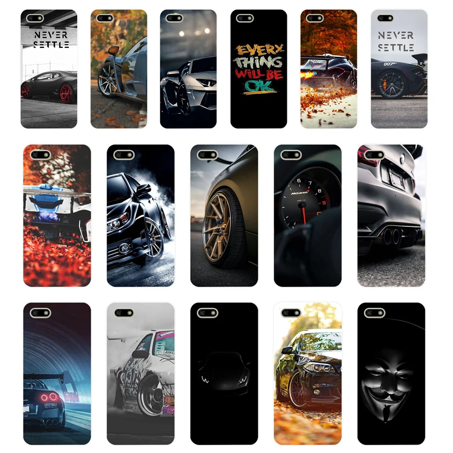

15 Car Automobile Autocar TPU Soft Silicone Case For Huawei Honor 7C 5.7 inch play 7a 5.45 Y5 2018 Russian version phone Cover
