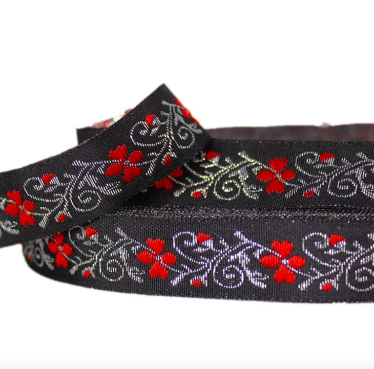 

embroidery ethnic jacquard webbing woven tape lace trim ribbon trim 2cm tribal boho DIY garment bag gift accessory floral retro