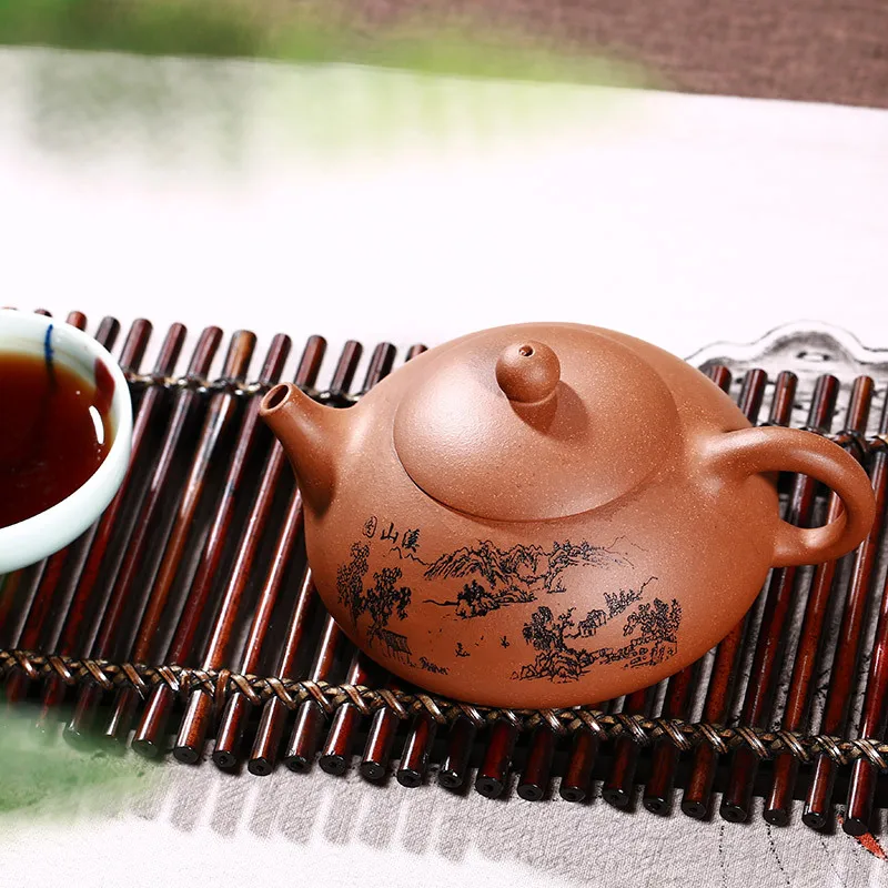 Китайский чайный горшок Yixing Zisha 210 мл кунг фу ручная работа Dahongpao камень ковш