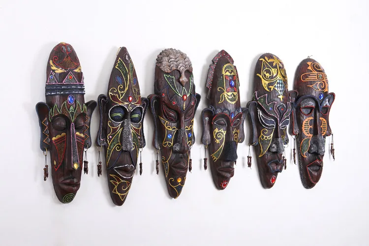 

Ornament African masks living room walls ornaments pendants retro bar wall decoration cafe decoration three-dimensional