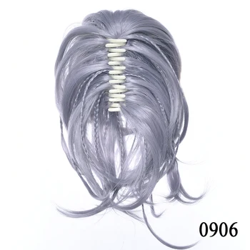 Soowee Braiding Hairpiece Synthetic Hair Blonde Black Clip In Hair Extension Curly Little Pony Tail Gray Claw Ponytail for Women 5