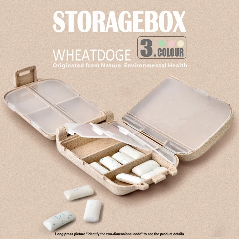 

Home Portable Storage Europe Style Medicine Box 8 Lattice Quantity Solid Glossy Medical Kit Vitamin Medicine Drug Tablet