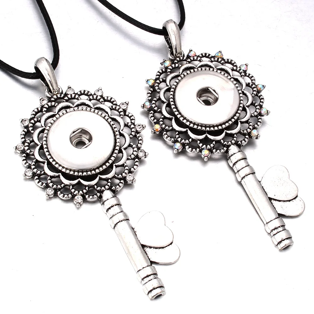 

Новое ожерелье с кнопкой, металлические стразы, брелок, ожерелье с цепочкой, 18 мм, кнопки, ювелирные изделия для женщин и девочек
