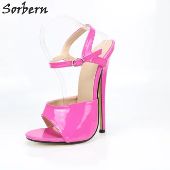 

Sorbern Women Sandals Plus Size 36-46 Buckle Strap Spike Heels Peep Toe Unisex Dance Women Shoes 18CM High Heel Ladies Sandals