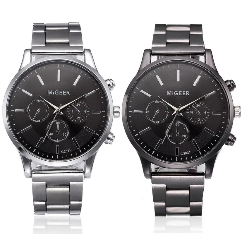 Новые модные мужские часы с кристаллами из нержавеющей стали, аналоговые кварцевые наручные часы, стильные мужские часы, роскошный браслет для мужчин