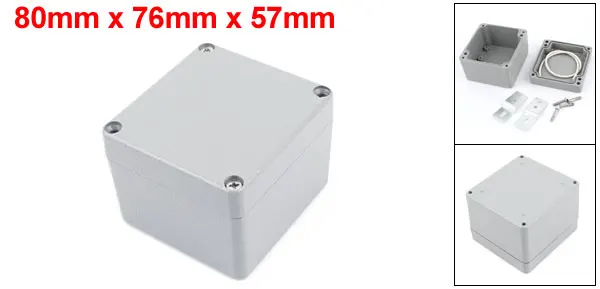 80mm x 76mm x 57mm Aluminium Alloy Dustproof IP65 Sealed Electrical Junction Box