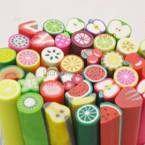50mm 10 pcs / Lot Mixed Fruit Nail Art Cane DIY Fimo Polymer Clay Slice | Дом и сад