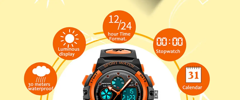 Сандалии модная брендовая детская часы светодиодный цифровой спортивные часы Многофункциональный Водонепроницаемый смотреть мультфильм