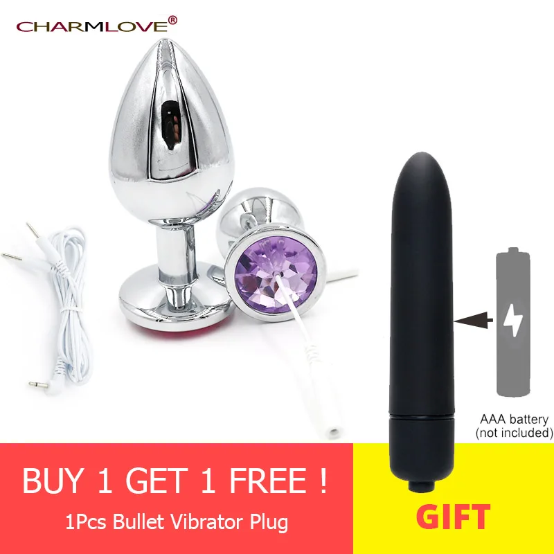 Charmlove 2pcs/lot erotic electric shock anal plug electro butt medical themed toys sex toy for couples games | Красота и здоровье