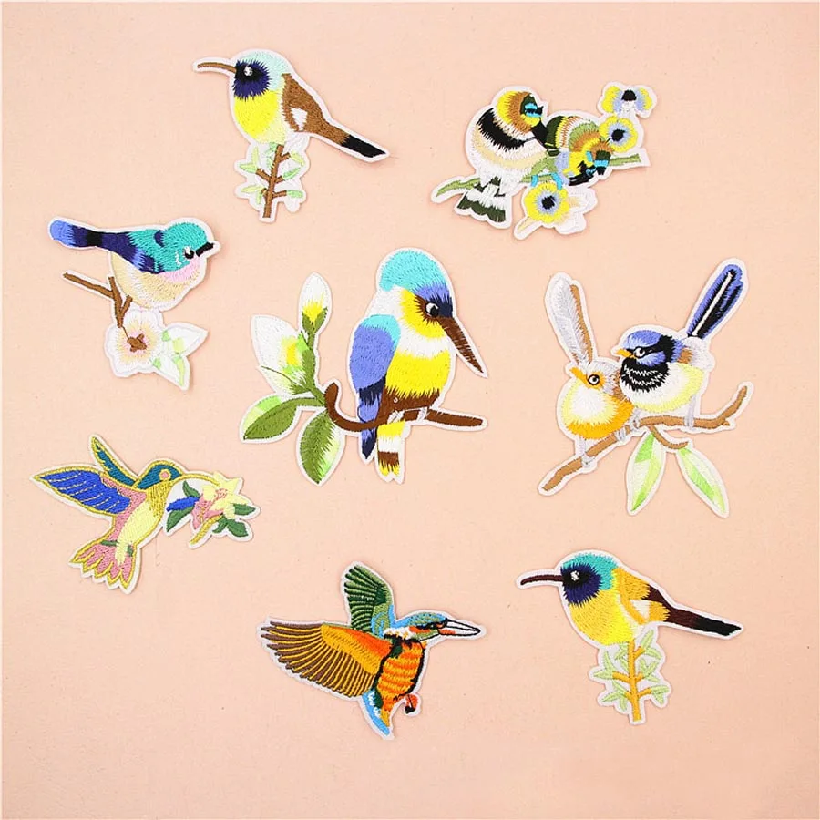

Nice Fabric Embroidered Magpie Bird Patch Clothes Sticker Bag Sew Iron On Applique DIY Apparel Sewing Clothing Accessories BU120