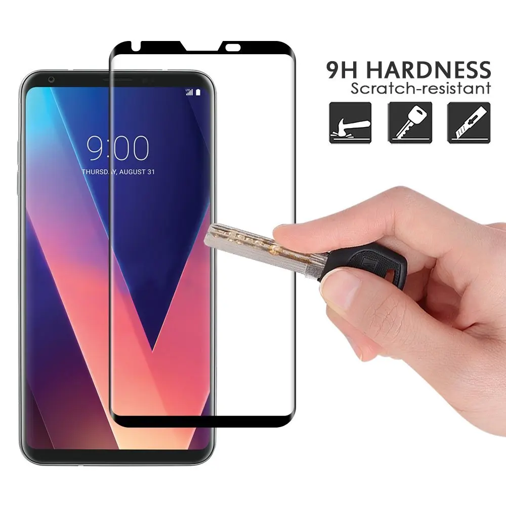100 шт 3D изогнутая для LG V30 полная защита экрана 9H защитная пленка из закаленного