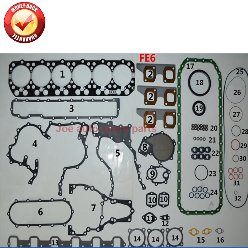 FE6 FE6B 12V полный комплект прокладок двигателя для NISSAN UD 10101-z6625 10101z6625 10101 z6625 |