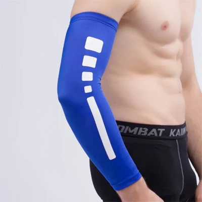 Tcare 1 шт шелк УФ-Защита унисекс охлаждение Компрессионные рукава для спорта на открытом воздухе(вождение/езда/Баскетбол/Туризм/Гольф - Цвет: Blue