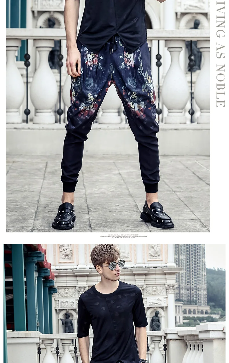 Fanzhuan новые модные мужские повседневные мужские узкие брюки длиной до щиколотки Штаны Division раза декоративные девятого 718093