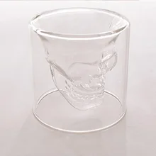 Креативный двойной прозрачный стакан для виски стеклянный стакан с черепом