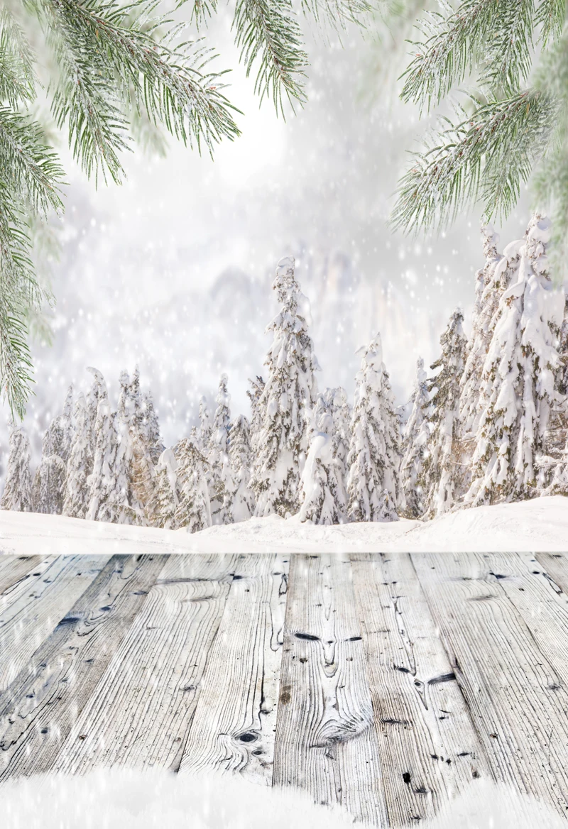 Huayi Рождество фон зимний пейзаж фон Книги по искусству Ткань Опора новорожденных Задний план xt-5596