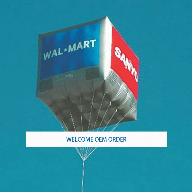 1pc 2m by Inflatable Square Advertising Helium Balloon cube inflation model can rise | Дом и сад