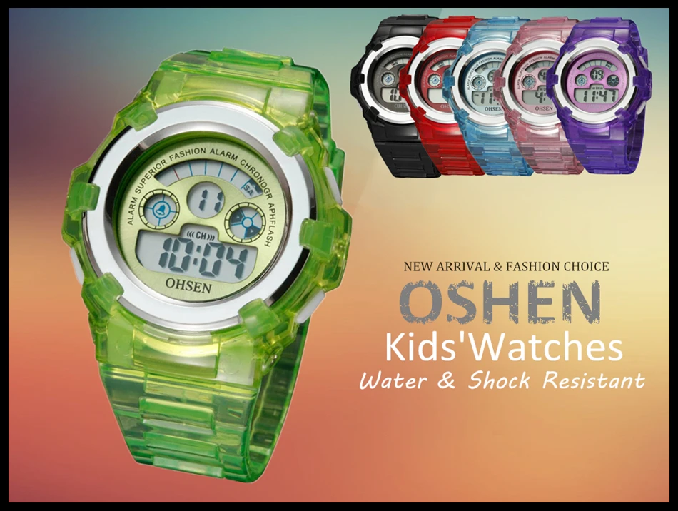 OHSEN Children Watch Fashion Casual Watches Quartz Wristwatches Waterproof Jelly Kids Clock boys Hours girls Students Wristwatch (3)
