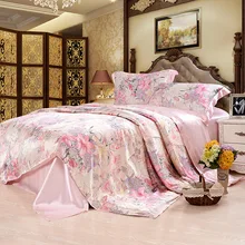 Natural Mulberry Silk Bedding Set Queen King Size Luxurious Pure Silk Bedclothes Wedding Girls Duvet Cover 4PCS Bedding Set Natural Mulberry Silk Bedding Set Queen King Size Luxurious Pure Silk Bedclothes Wedding Girls Duvet Cover 4PCS Bedding Set