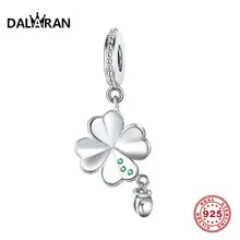 DALARAN четырехлистный клевер Подвески подходят DIY браслет ожерелье кулон серебряные бусины 925 пробы для изготовления ювелирных изделий для женщин подарок