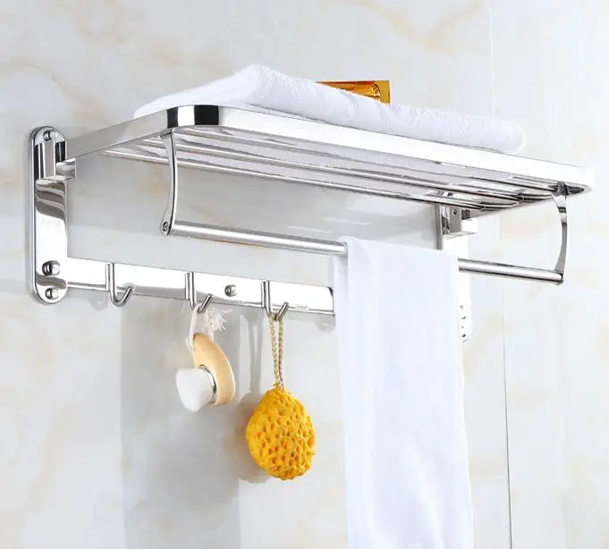 wholesale and retail Towel Racks Bathroom chrome Finish foldable Bath Towel Shelves Towel Bar