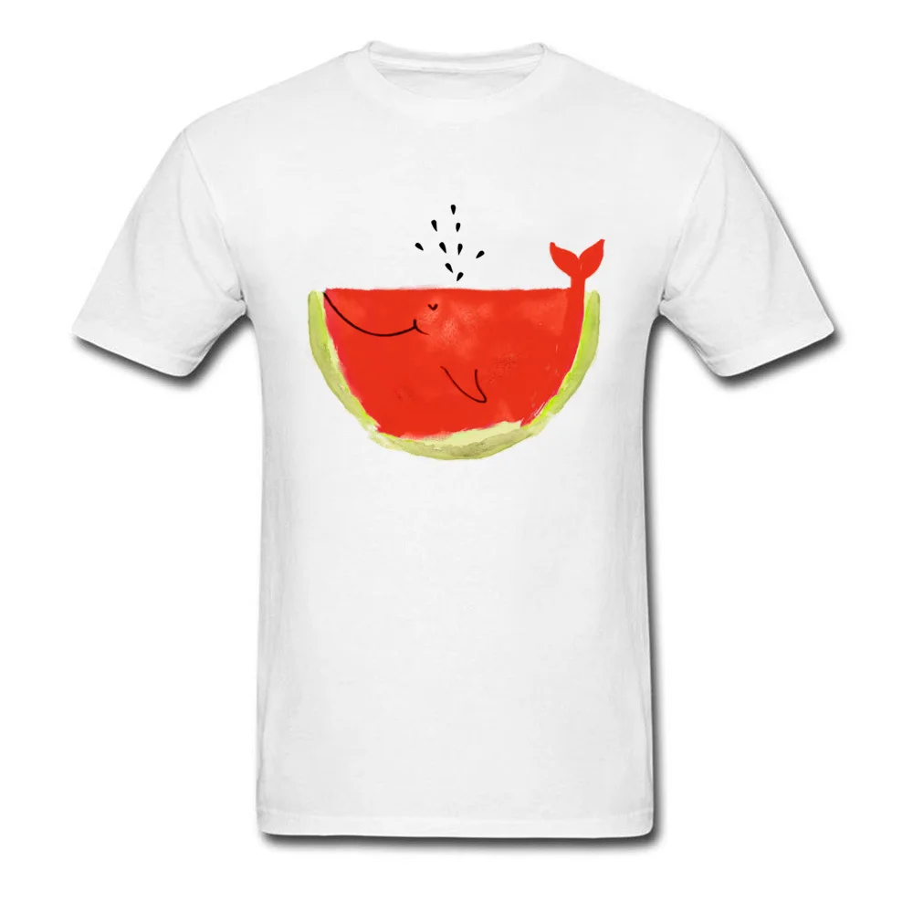 

Lasting Charm Brand New Sports t-shirts Men's Whale Watermelon Cartoon Design Short Sleeve White Tops Tees Novelty