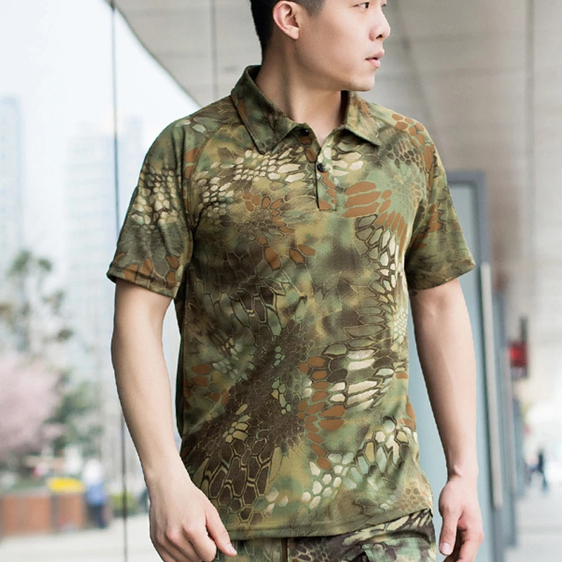 Tactical T Shirt Military Army Camo tShort Top T Shirts Summer Casual Quick Dry Camouflage Tee Shirts Hunt|T-Shirts| -