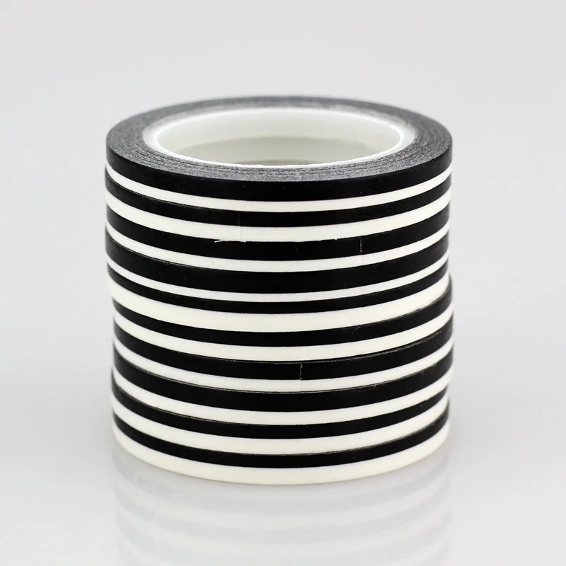 3mm*10M DIY Decorative Cute Slim Japanese Washi Tape Black Adhesive Tape Masking Tape For Home