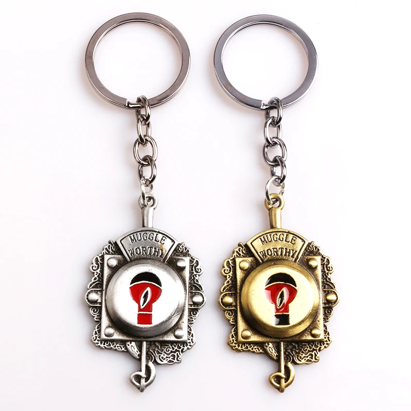 

Magical Beast and Where to Find Keychain New MUGGLE MERITARY Letter Logo High Quality 2 Color Metal Keychain Pendant