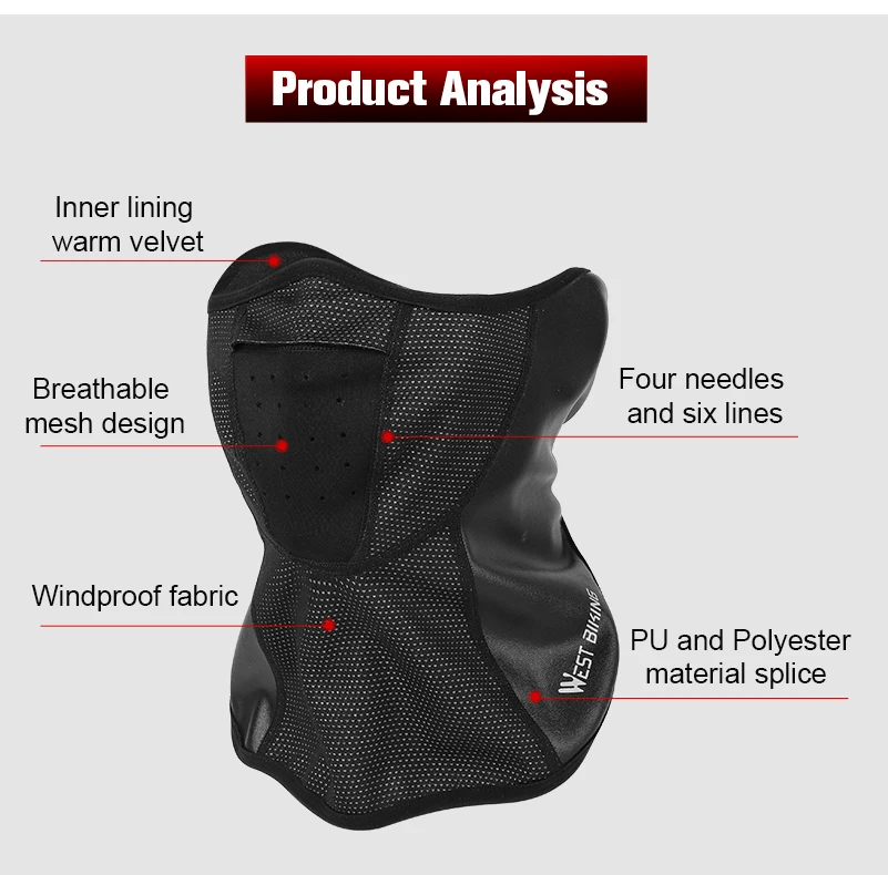 WEST BIKING, зимняя велосипедная маска, шапка для катания на лыжах, сноуборде, Флисовая теплая ветрозащитная велосипедная шапка, Балаклава для рыбалки, велосипеда, спортивная шапка, маска для лица