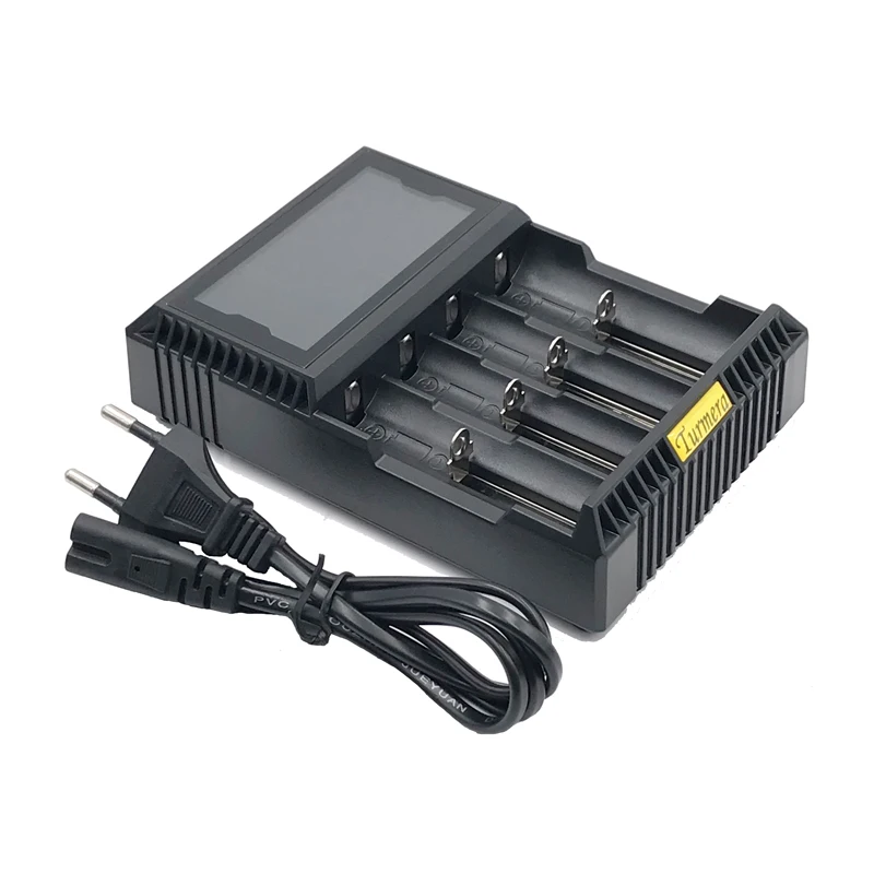 Зарядное устройство Turmera 18650 lcd T4S для 26650 21700 18500 18350 14500 Ni MH NI CD A AA зарядное JUN21|18650