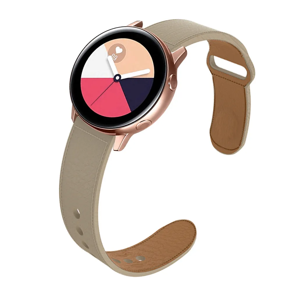 Ремешок кожаный для Samsung Galaxy Watch 3 41 мм/45 мм/42 мм/46 мм/Active 2 1/Gear S3 браслет HUAWEI GT 1 22 мм/20