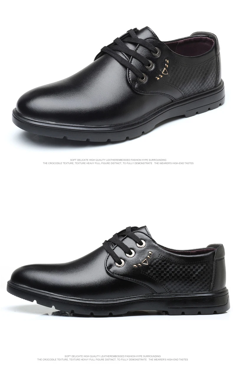 Мужские классические туфли из искусственной кожи на плоской подошве; деловые туфли на шнуровке с острым носком; цвет черный, коричневый; Hombre mocassin homme