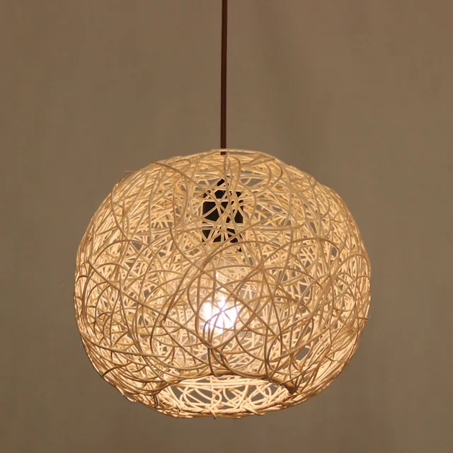 free shipping wicker rattan pendant lamp hand woven bamboo dome