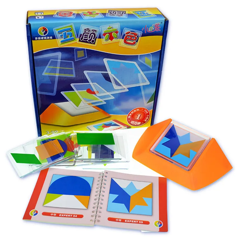

100 Subjects Baby Colorful Plate Spatial Thinking Puzzle Game toy Kids Logical Thinking Color Match Desktop Game toy196