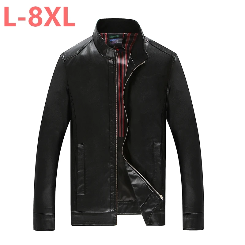 

Plus size 8XL 6XL 5XL 4XL new leather jacket pu Genuine Leather Sheepskin motorcycle man coat Leather jacket men spring autumn