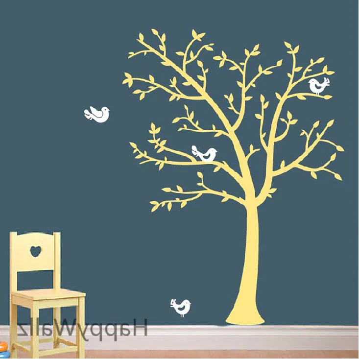 Baby Nursery Tree Wall Sticker Tree Birds Wall Decal Kids Room DIY