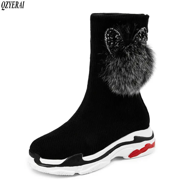 

QZYERAI 2018 autumn winter new warm women boots fashionable ankle women boots casual style warm women shoes