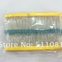 1% 1/4W металлический пленочный комплект резисторов в ассортименте 30 значений в общей сложности 600 шт. 20 штук каждый в носке высококачественные шлепанцы; горячая распродажа